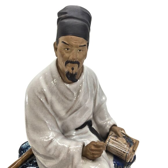 Chinese Scholar of Medicine Figurine Mudman Ceramic Statue Li Shizhen JE391 - Picture 2 of 12